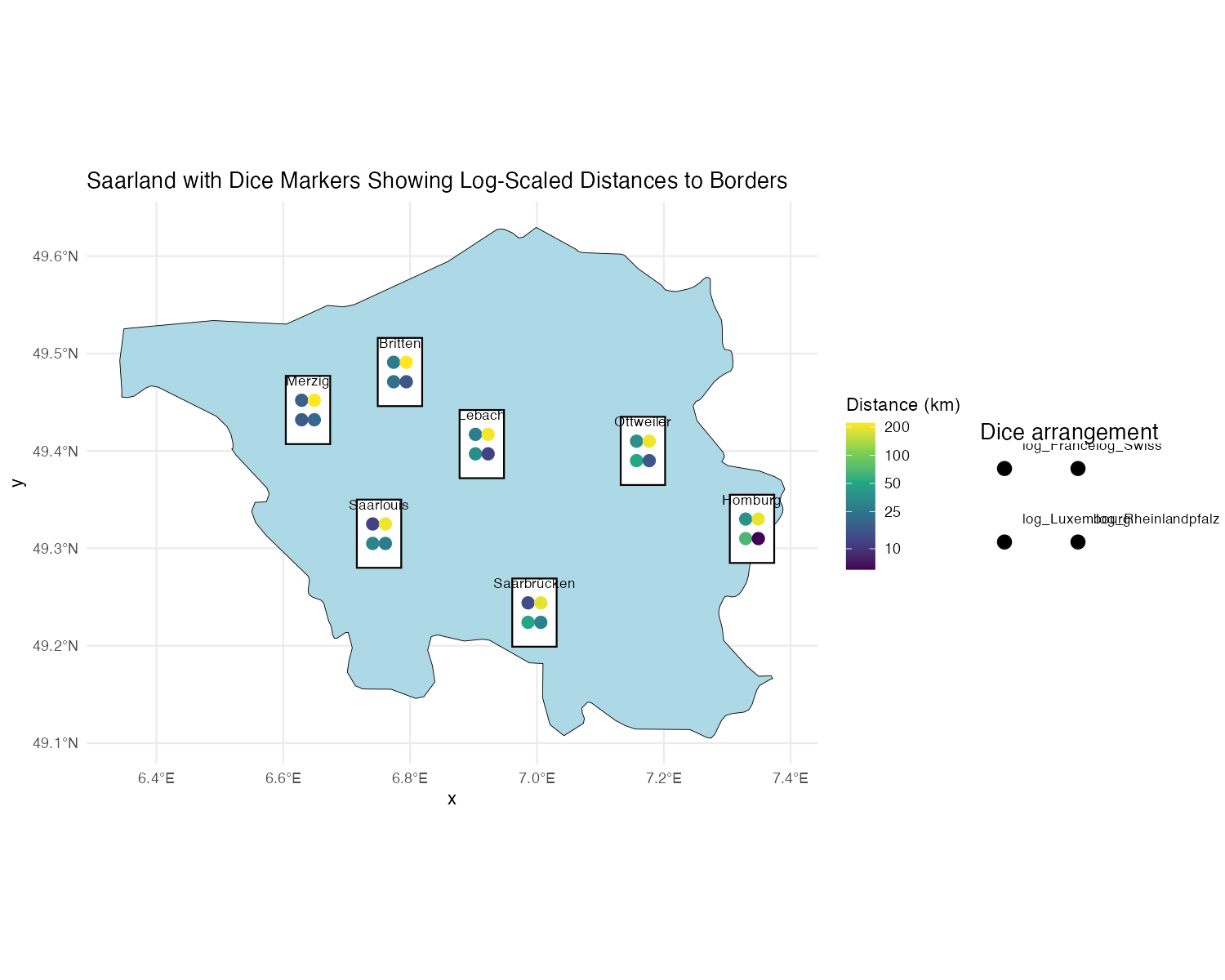 Saarland geom_dice_sf Example